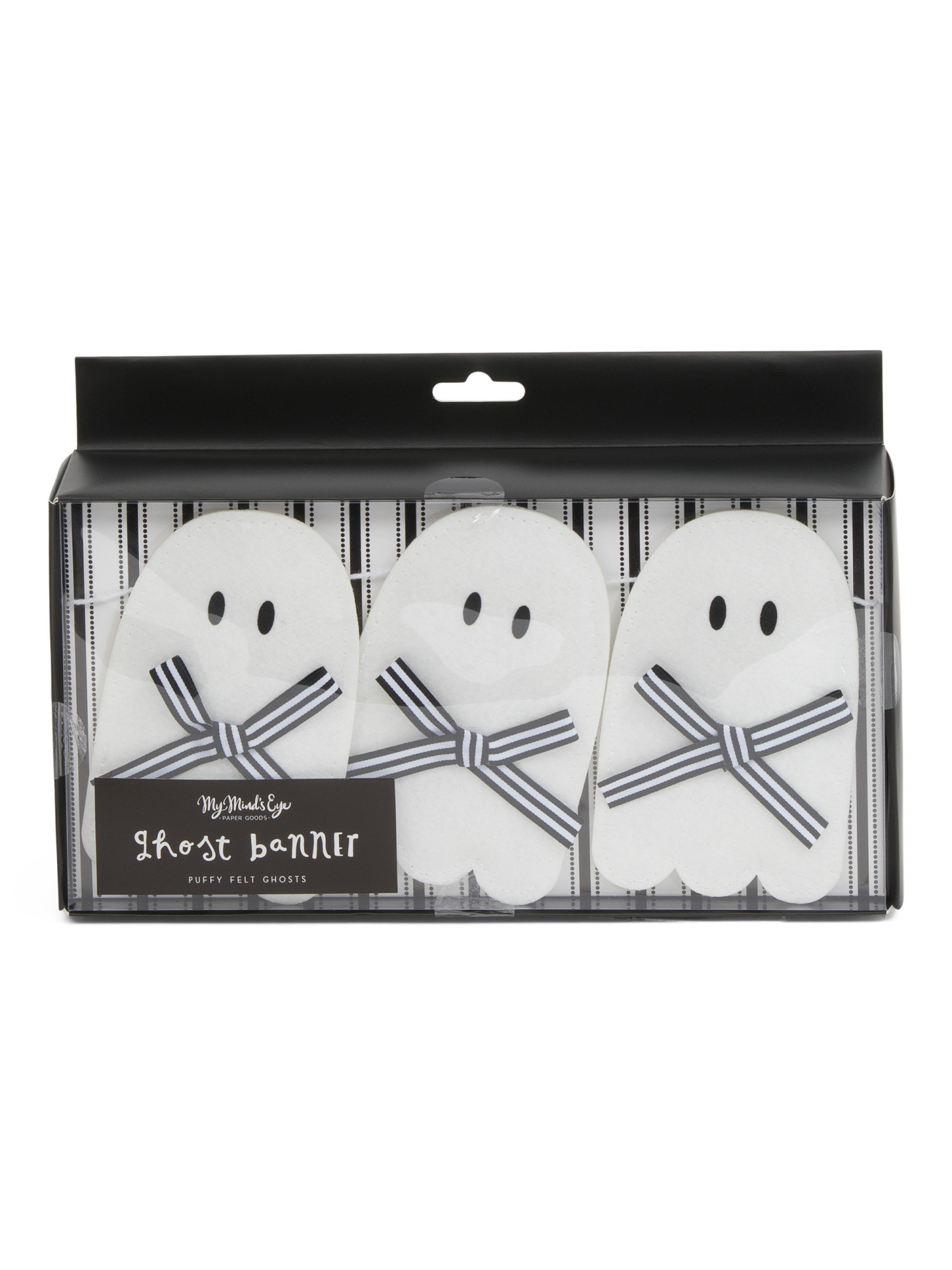 Ghost With Bows Puffy Felt Banner | TJ Maxx