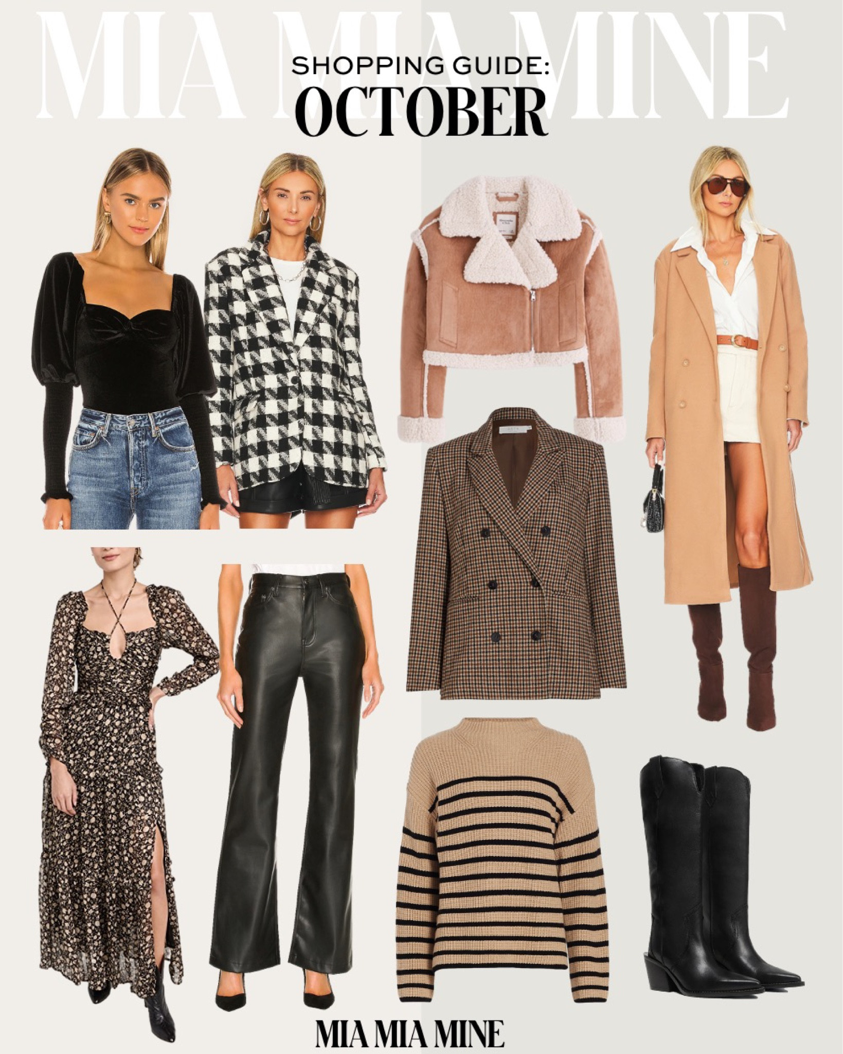 Fall fashion picks
Steve Madden camel coat
Astr the label plaid blazer
Rails stripe sweater
Astr the label floral dress
Tularosa velvet top
BlankNYC houndstooth blazer 

#LTKsalealert #LTKSeasonal #LTKstyletip