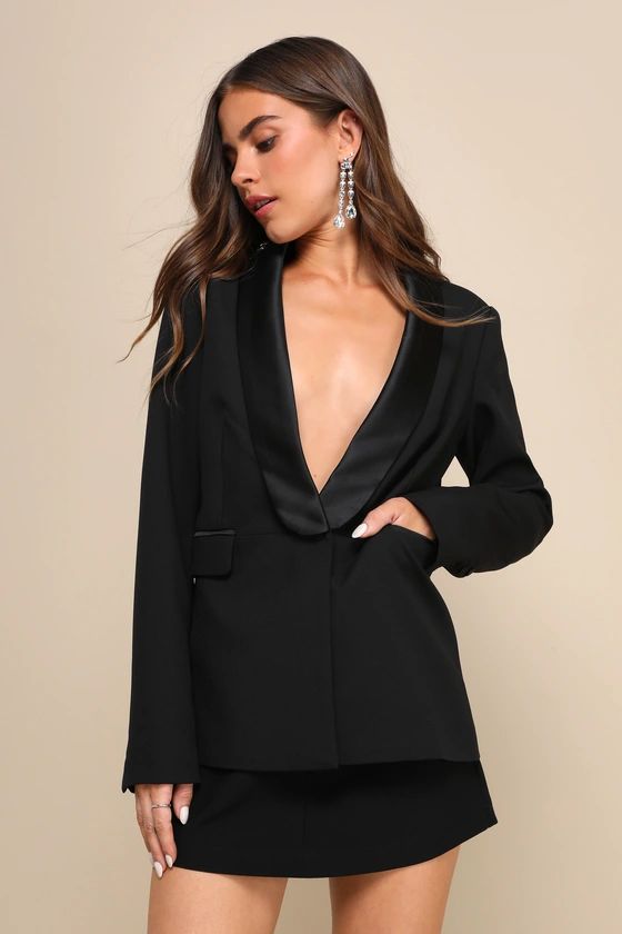 Chic Promise Black Button-Front Blazer | Lulus (US)
