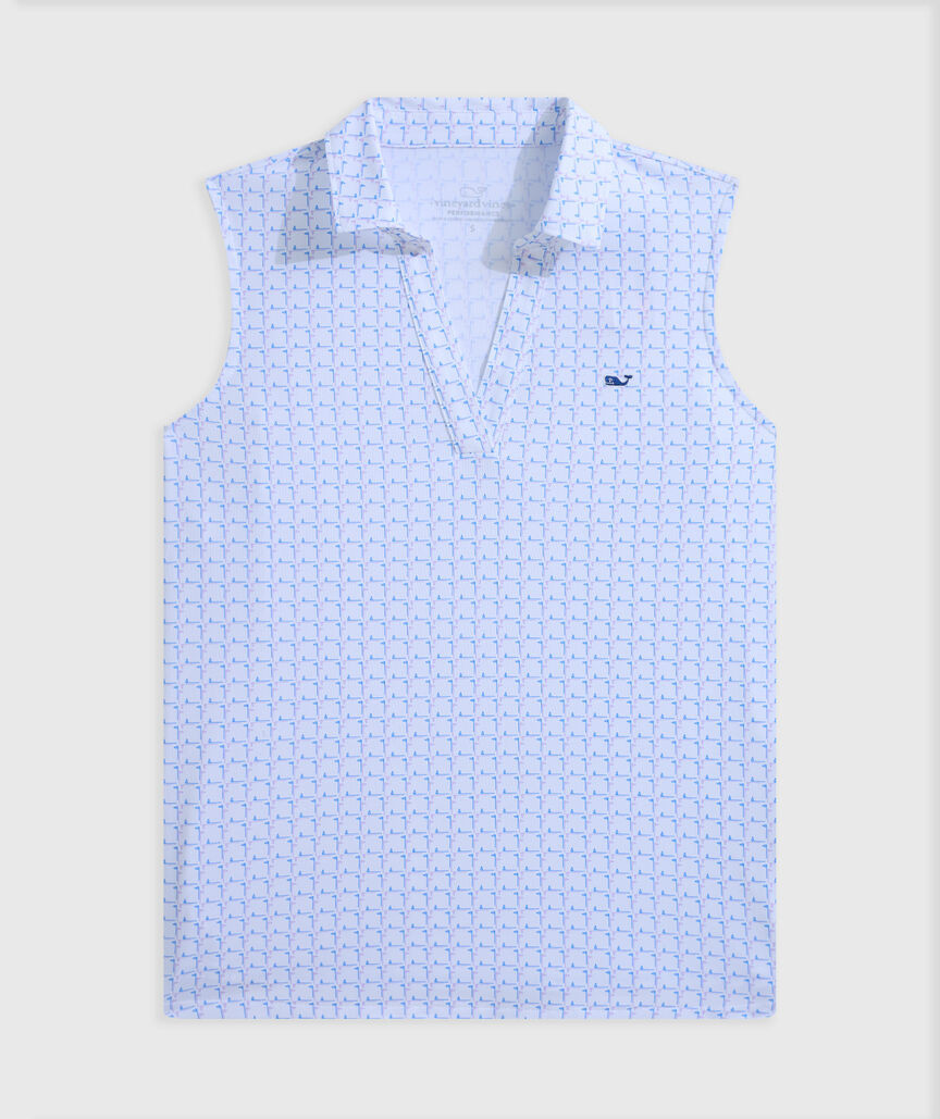 OUTLET Women's Sleeveless Printed Performance Popover Polo | vineyard vines