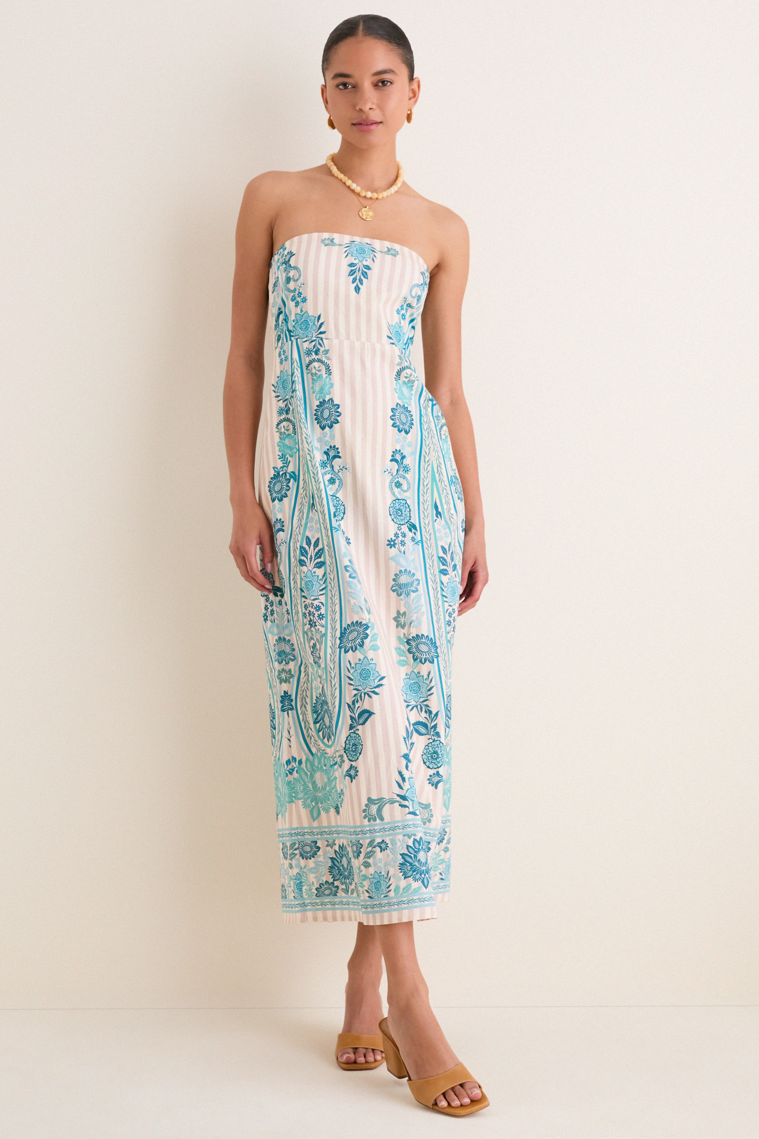 Paisley Stripe Dalton Midi Dress | Tuckernuck (US)