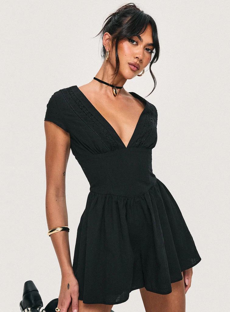 Marcelle Romper Black | Princess Polly US