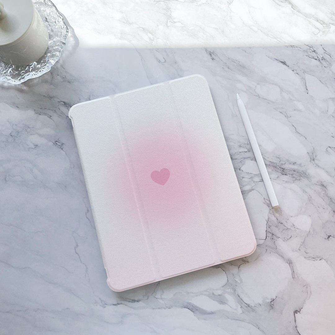 Light Pink Heart iPad Case, iPad Air 5 iPad 10 10.9" 2022 iPad Pro 12.9'' 2021 Pro 11" 2022 iPad ... | Etsy (US)