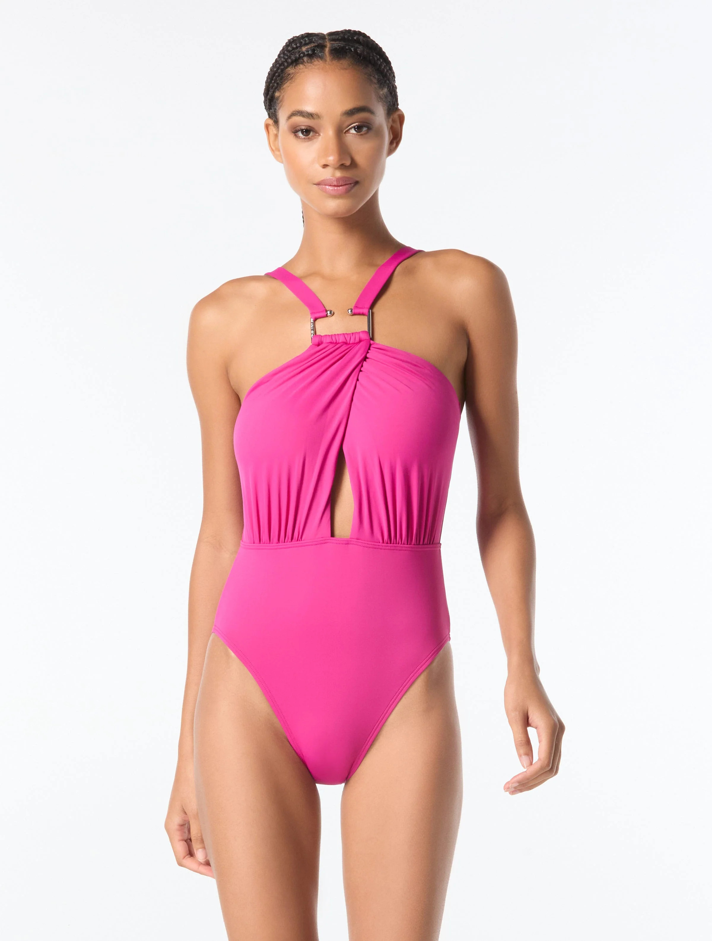 MICHAEL Michael Kors High Neck One Piece Swimsuit - Solids | Beach2Ocean