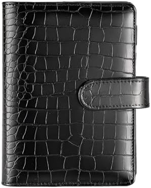 A5 6 Ring Binder Cover Crocodile - Large PU Leather Notebook Binder with Hidden Snap Buckle, Refi... | Amazon (US)