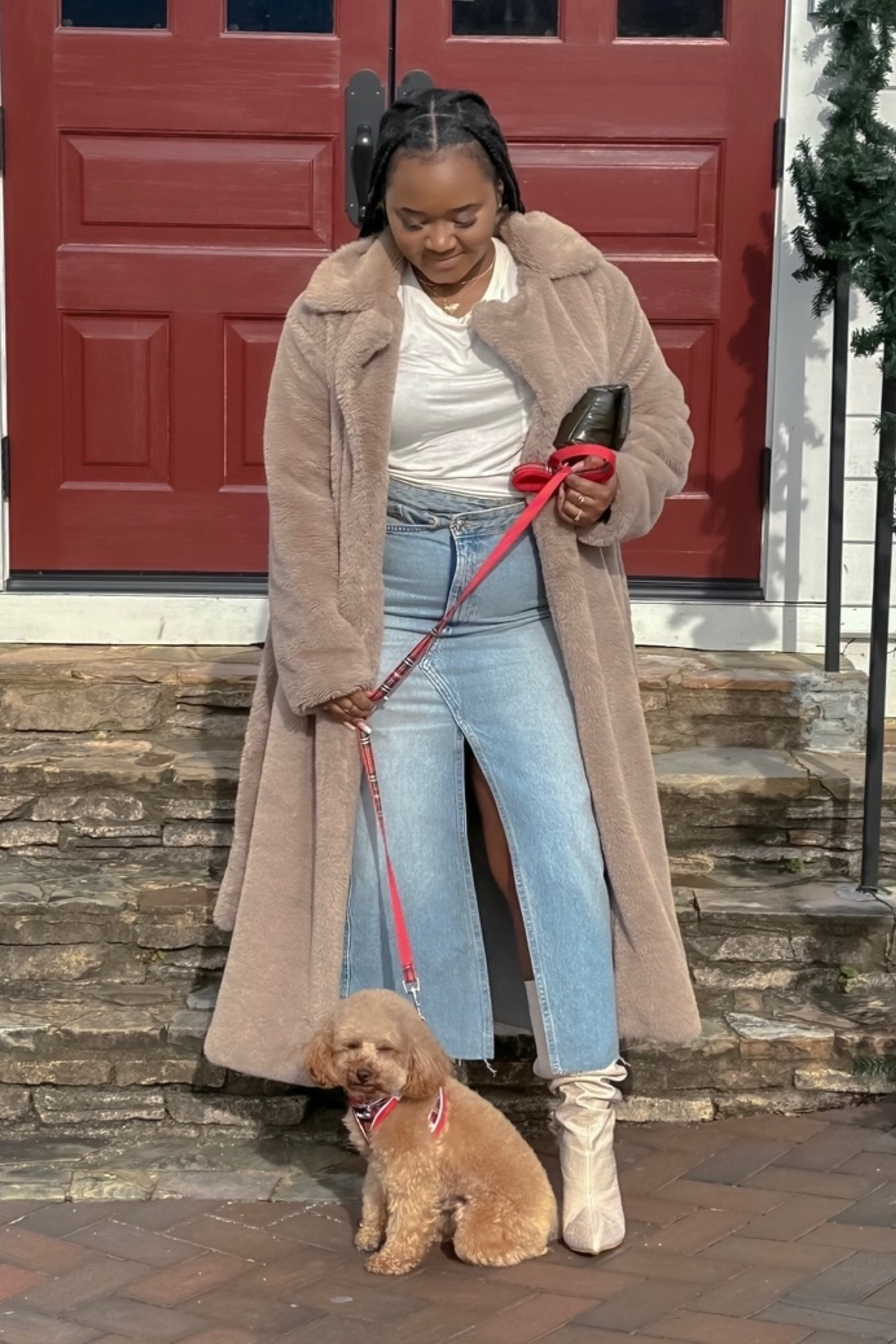 My photoshoot buddy. Staying warm with my fur baby in this teddy coat. 🧥 

#LTKstyletip #LTKfindsunder100 #LTKshoecrush