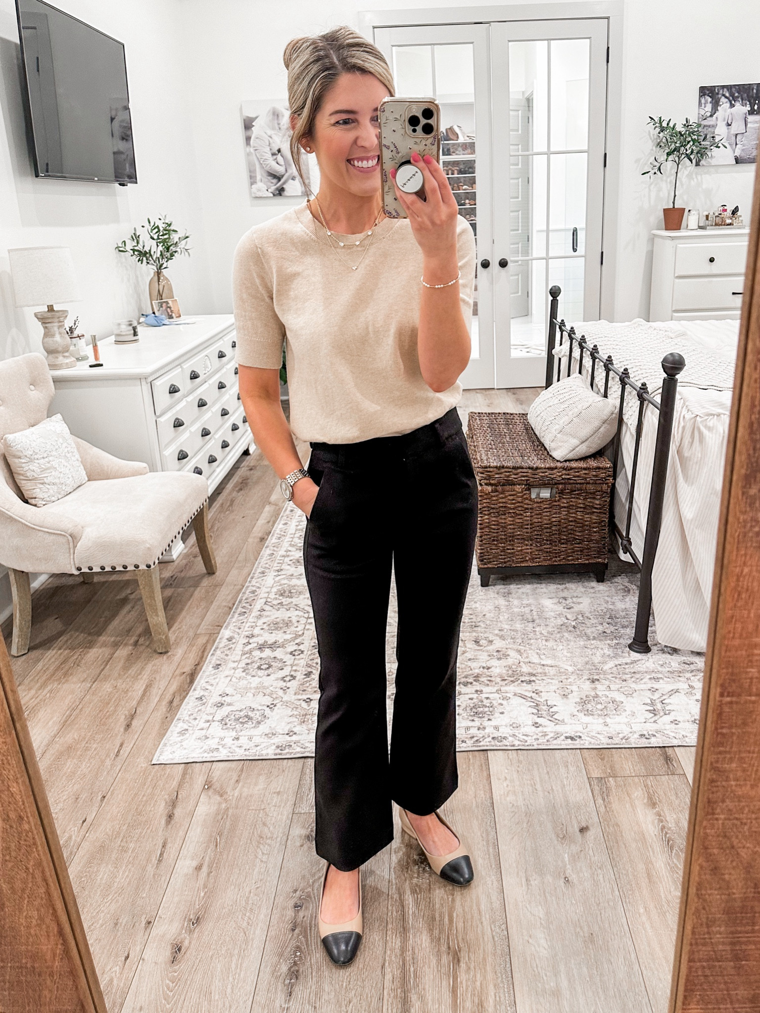 Business casual outfit 

Sweater- linked similar (exact one is sold out)
Work pants- 00P tts
Flats- size 5.5 tts


#LTKSeasonal #LTKworkwear #LTKsalealert