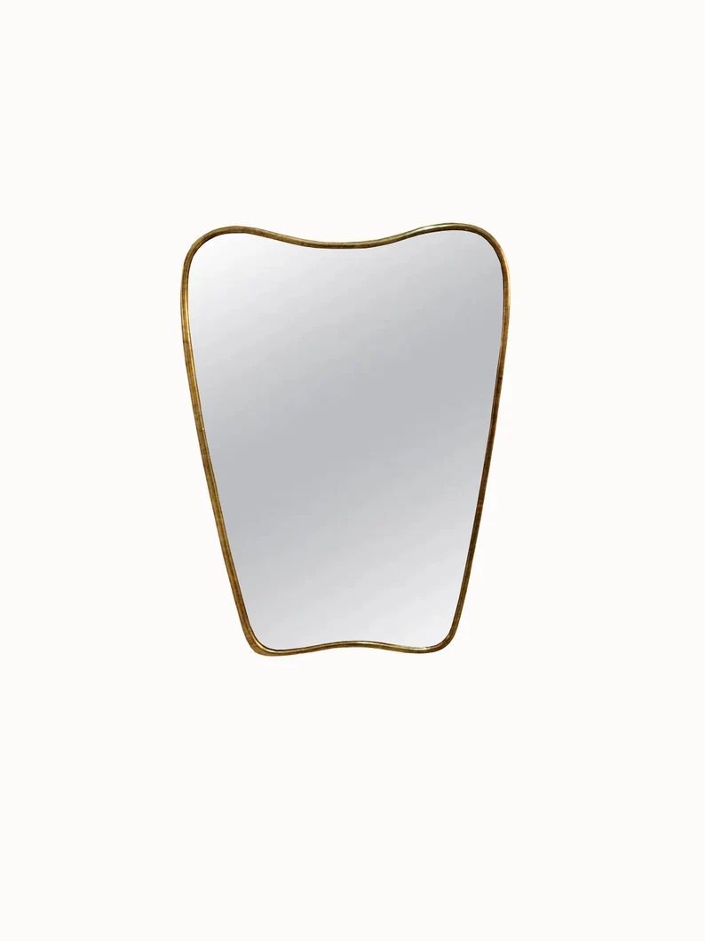 Italian Curved Antique Brass Mirror  Butterfly Irregular - Etsy | Etsy (US)