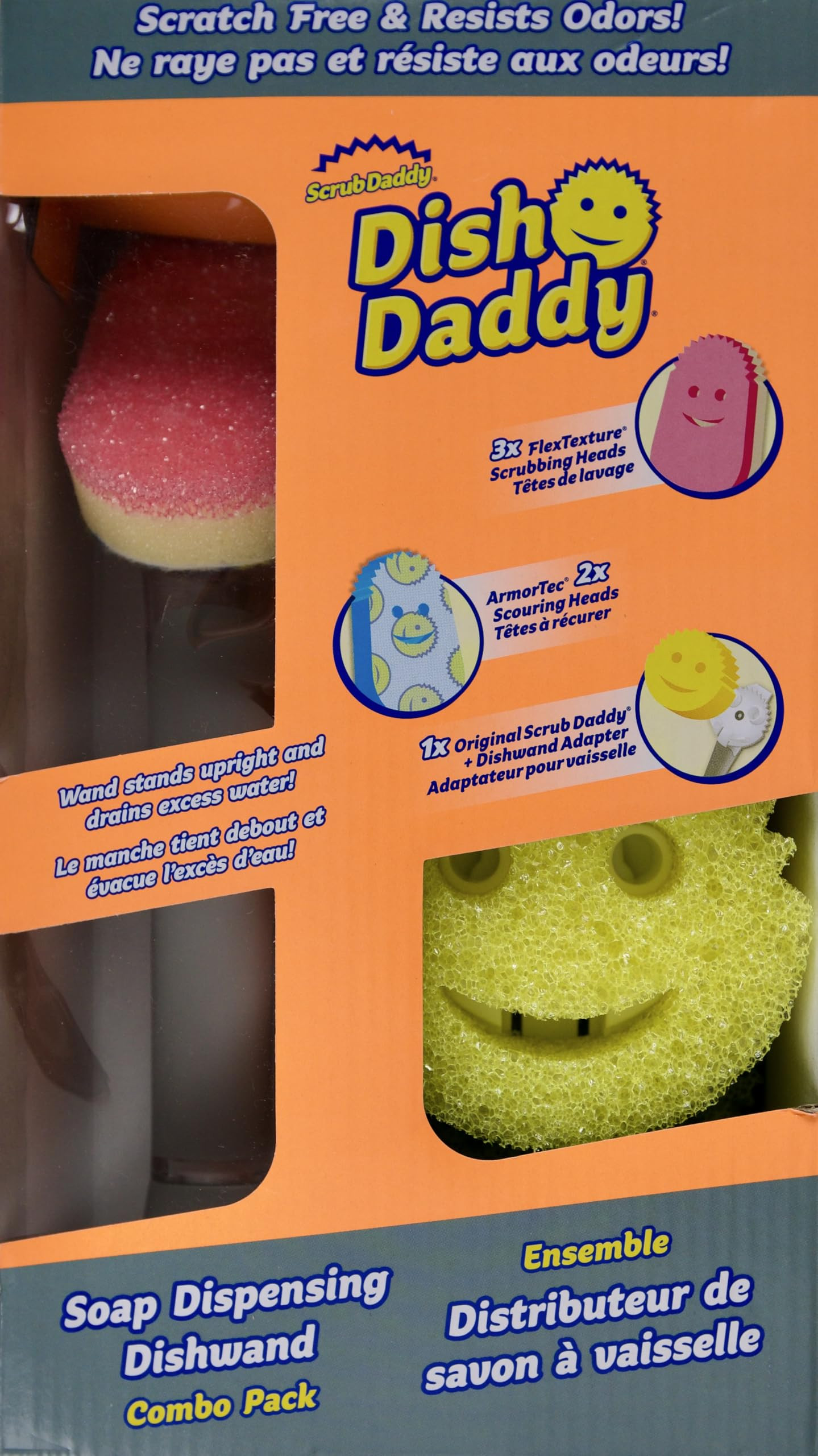 Scrub Daddy Dish Daddy Soap Dispensing Dish Wand Sponge, Combo Pack | Amazon (US)