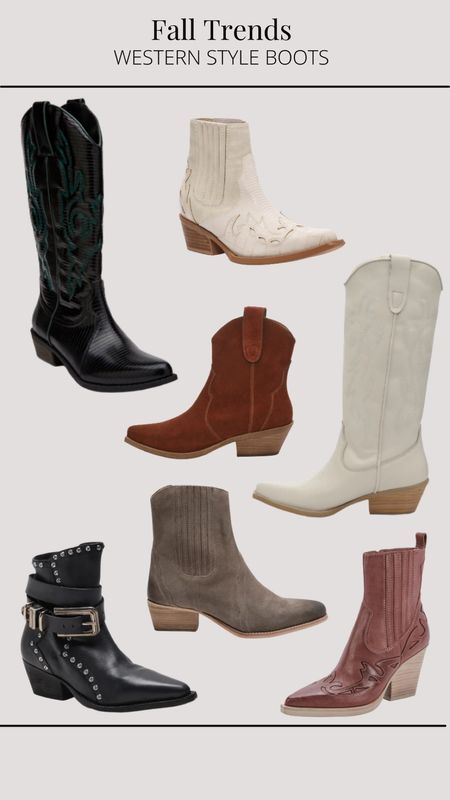 Fall Trends: Western Style Boots! These style of boots add such a fun element to even the most basic of outfits! 

#LTKSeasonal #LTKstyletip #LTKshoecrush