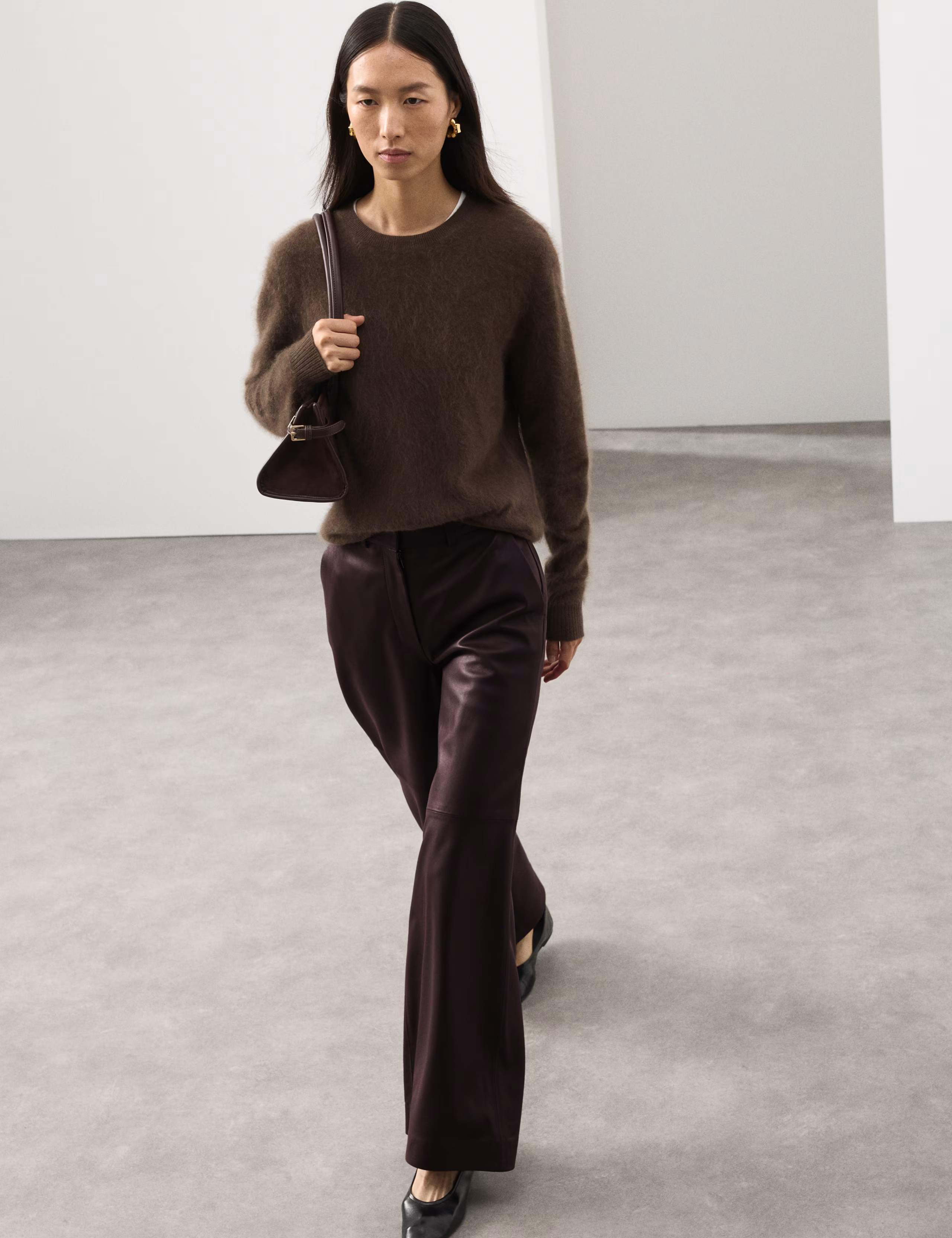 Leather Wide Leg Trousers | Marks & Spencer (UK)
