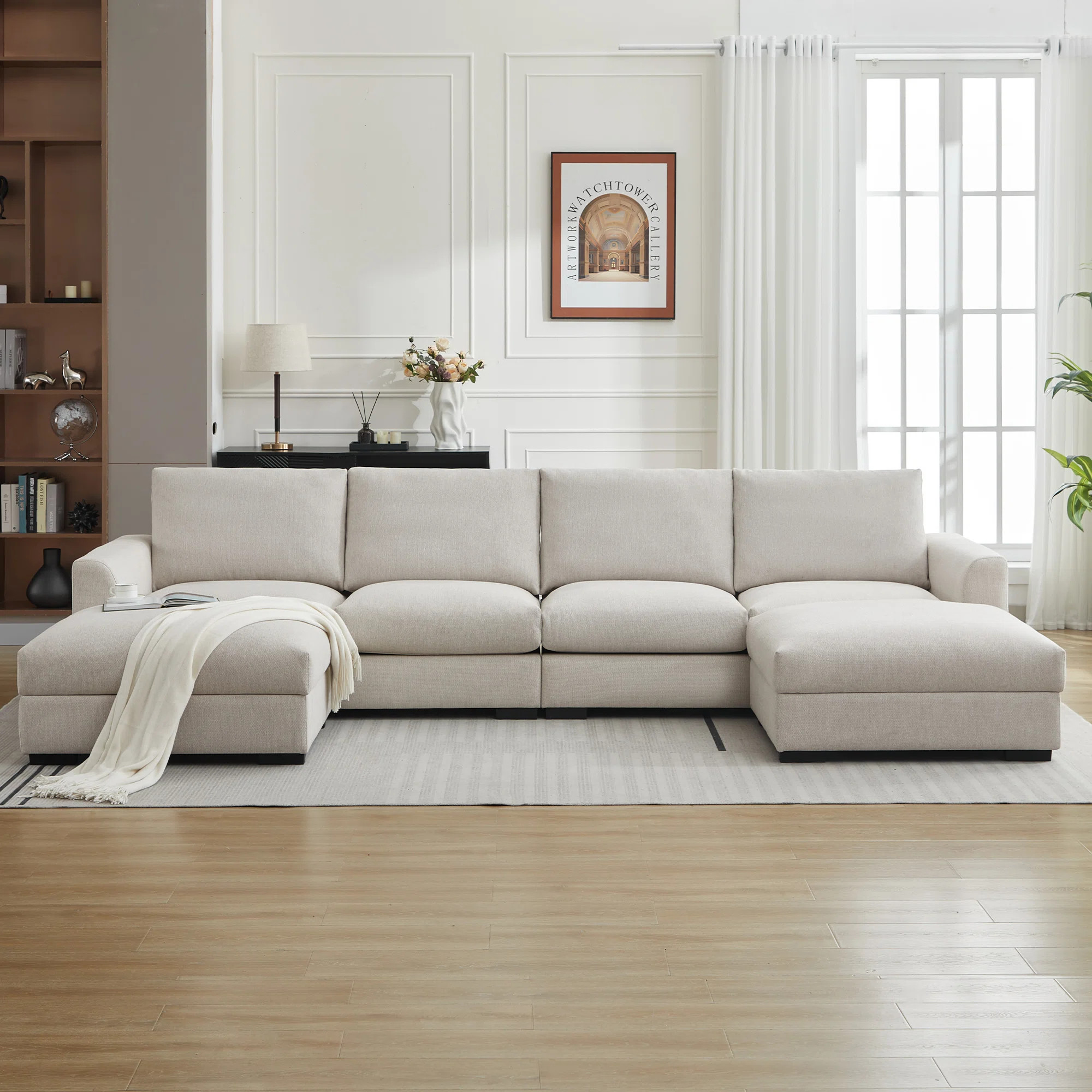 6-piece Wide Arm U shaped Upholstered Modular Sofa With Storage OttomanByLatitude Run®4.6Rated 4... | Wayfair North America