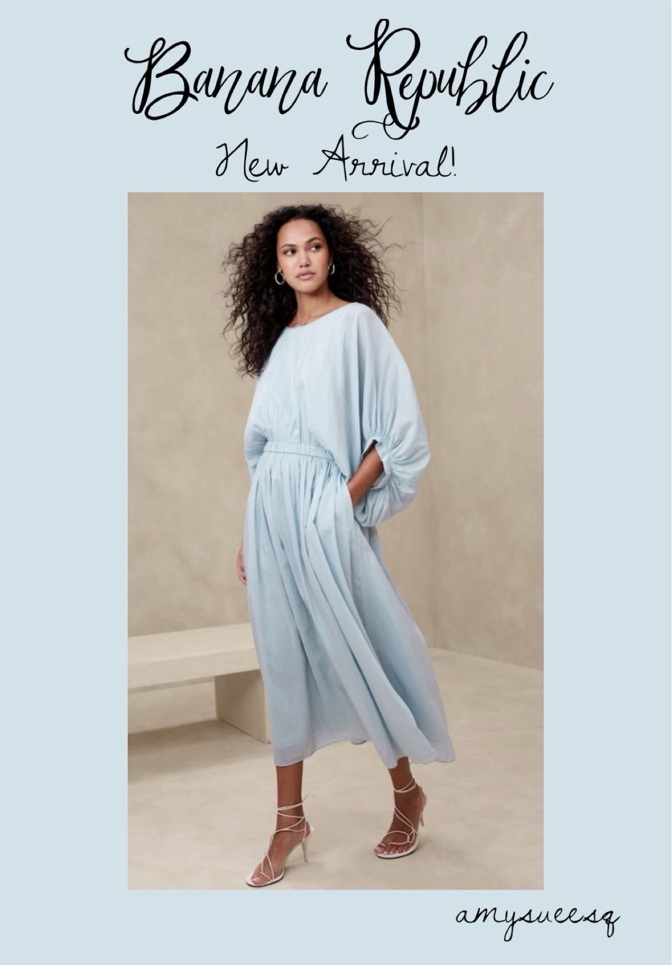 Such a gorgeous dress that would be perfect for a spring European vacay!  New at Banana Republic!  Comes in 3 colors.  This blue is my favorite!

#LTKSpringSale #LTKSeasonal #LTKtravel
