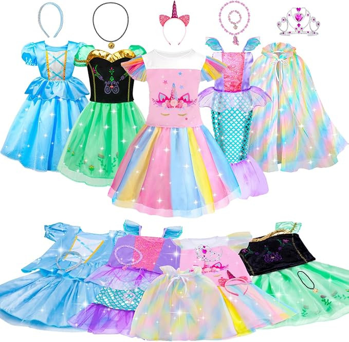 Meland Princess Dress Up - Dress Up Clothes for Girls with Toys,Christmas Birthday Gift for Toddl... | Amazon (US)