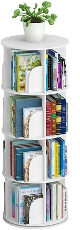 Toytexx Inc & Design 4 Tier 360° Rotating Stackable Shelves Bookshelf Organizer (White) | Amazon (US)
