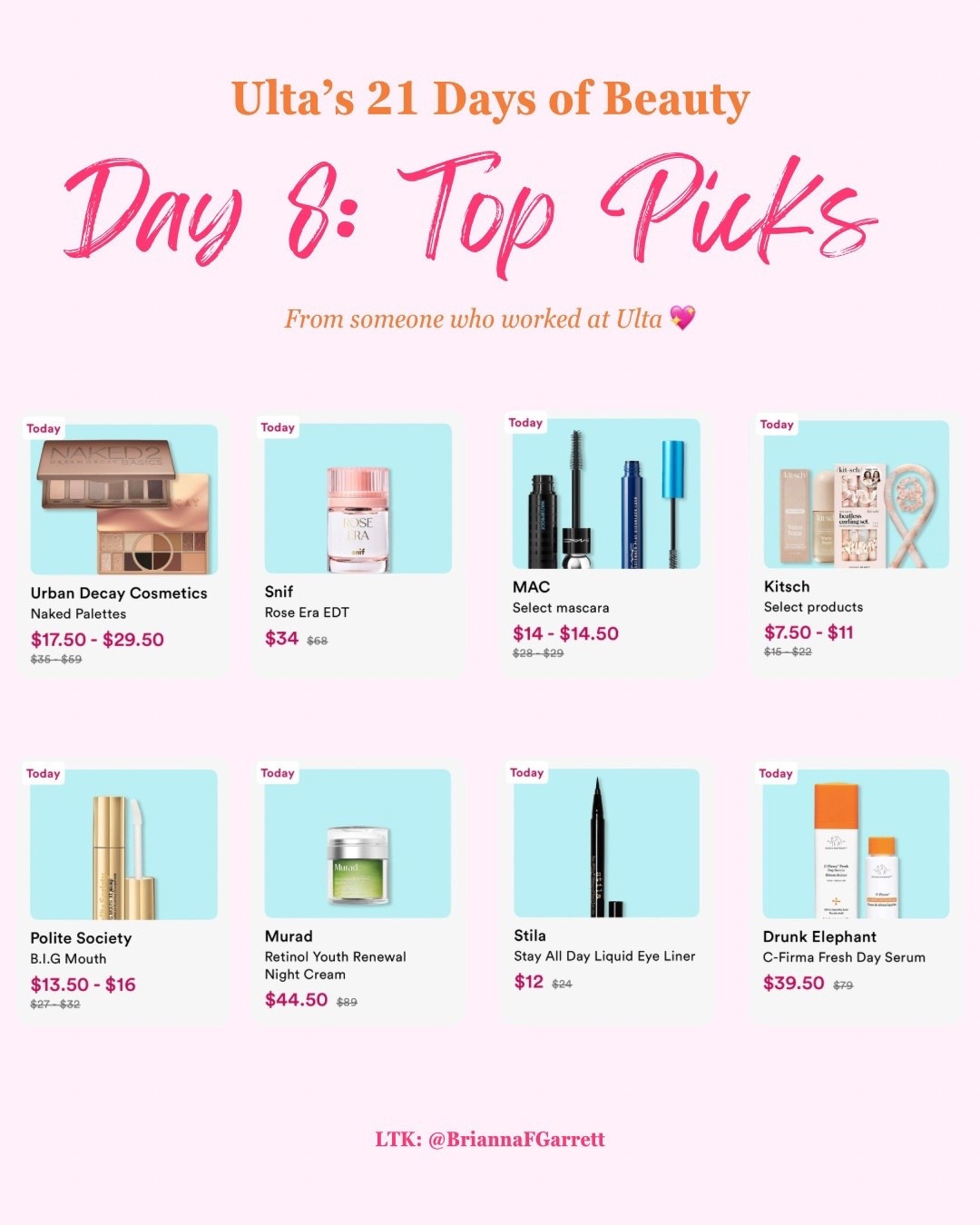 Ulta’s 21 Days of Beauty Day 8 deals 👀

Today’s lineup has some really good ones across makeup, skincare, fragrance, and hair. Sharing the standout picks from today’s sale as someone who used to work at Ulta. 🩷🧡

Everything from today is linked here for easy shopping. 🛍️💕

#LTKSpringSale #LTKBeauty #LTKSaleAlert