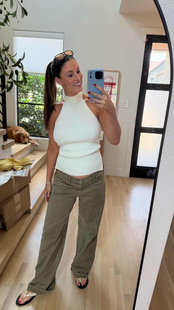 My outfit of the night! I’m wearing those same low rise jeans from @abercrombie that I simply can’t get enough of! 

Paired my bottoms with this white knit halter top that I’ve had in my closet. 

For shoes, I’m wearing these two-tone black and white leather flip flops I recently got. I’ve been wearing them non-stop. They’re so comfortable!

#LTKootd #LTKgrwm #LTKBump