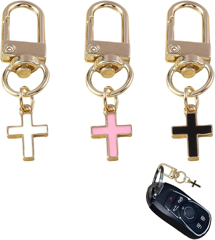 3pcs Small Cross Keychain for Women Bag Charm Keychains for Purse Backpack and Car Keys Cute Cros... | Amazon (US)