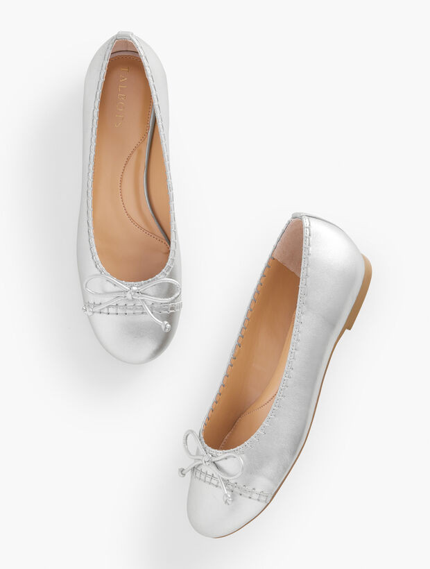 Blair Stitch Nappa Ballet Flats - Metallic | Talbots