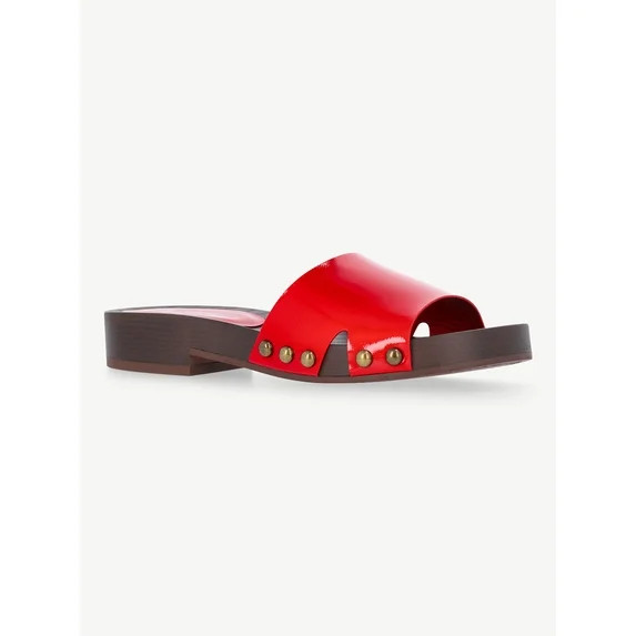 No Boundaries Women's Studded Wooden Clog Sandals | Walmart (US)