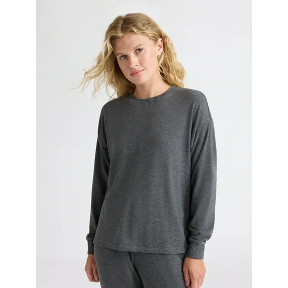 Joyspun Women's Cozy Lounge Collection Hacci Knit Sleep Top with Long Sleeves, Sizes XS-3X | Walmart (US)