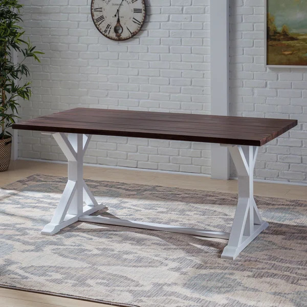 Hyde Rustic Farmhouse Solid Wood Dining Table | Wayfair North America