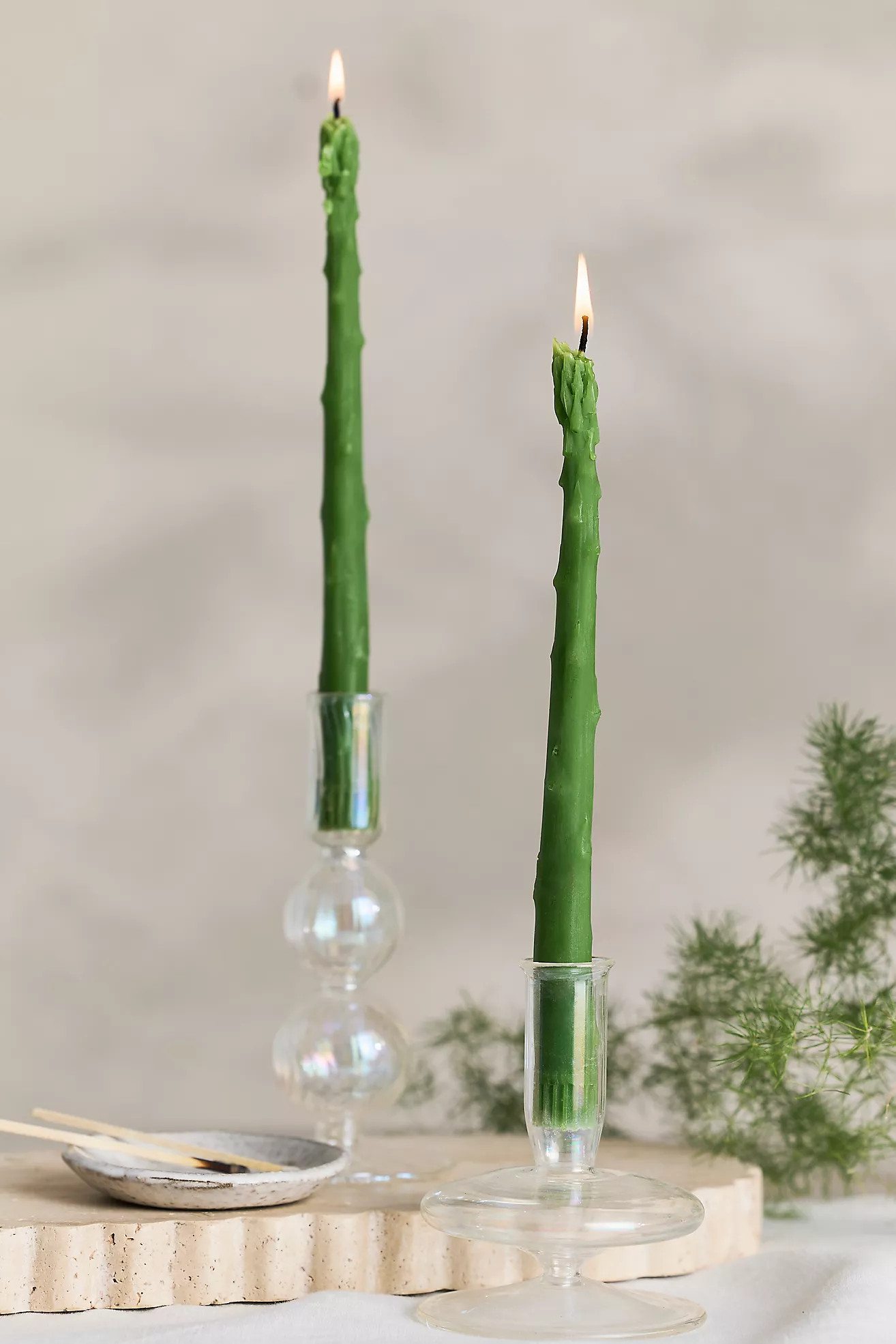 Happy Organics Asparagus Beeswax Tapers, Set of 2 | Anthropologie (US)