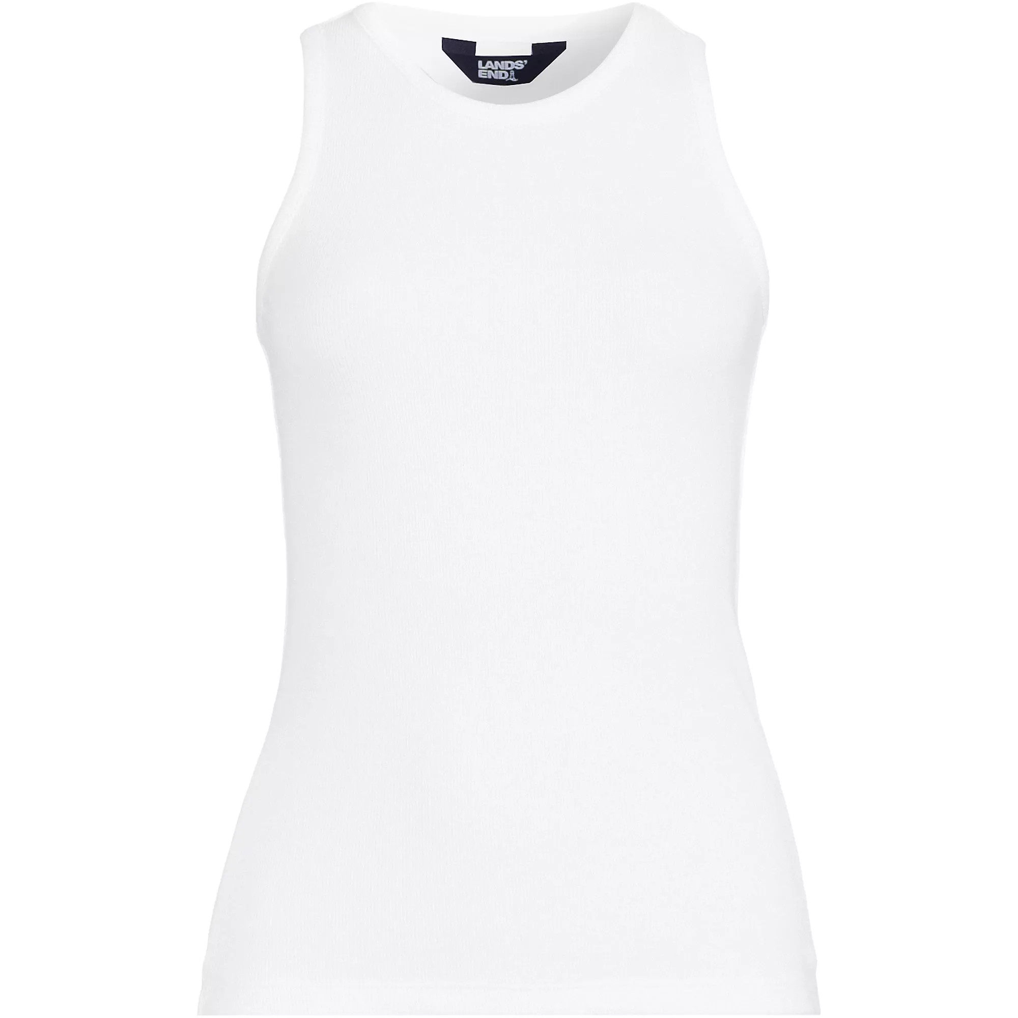 Women's Drapey Rib Fitted Tank Top | Lands' End (US)