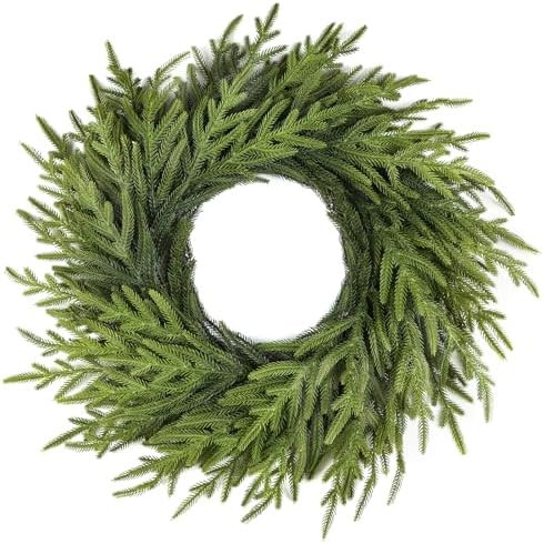 26 Inch Christmas Wreaths for Front Door Real Touch Large Xmas Winter Pine Cedar Wreaths for Wind... | Amazon (US)