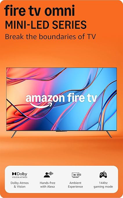 Amazon Fire TV 85" Omni Mini-LED Series, QLED 4K UHD smart TV, Dolby Vision IQ, 144hz gaming mode... | Amazon (US)