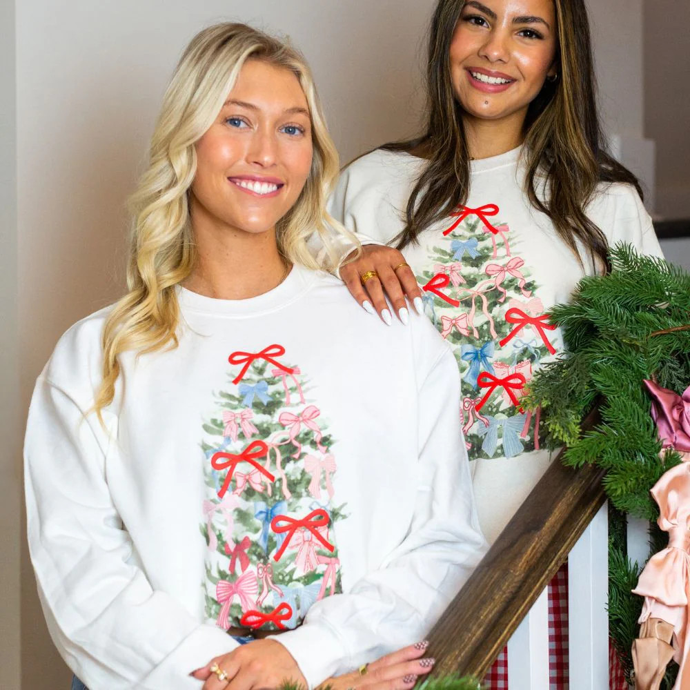 PUFF ‘The Girliest Bow Tree’ Crewneck Sweatshirt | United Monograms