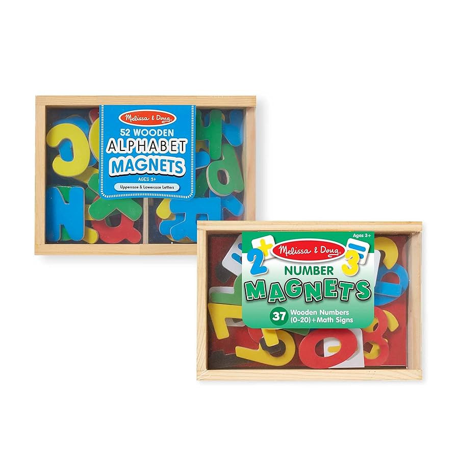 Melissa & Doug Deluxe Magnetic Letters and Numbers Set With 89 Wooden Magnets Alphabet Letter Mag... | Amazon (US)