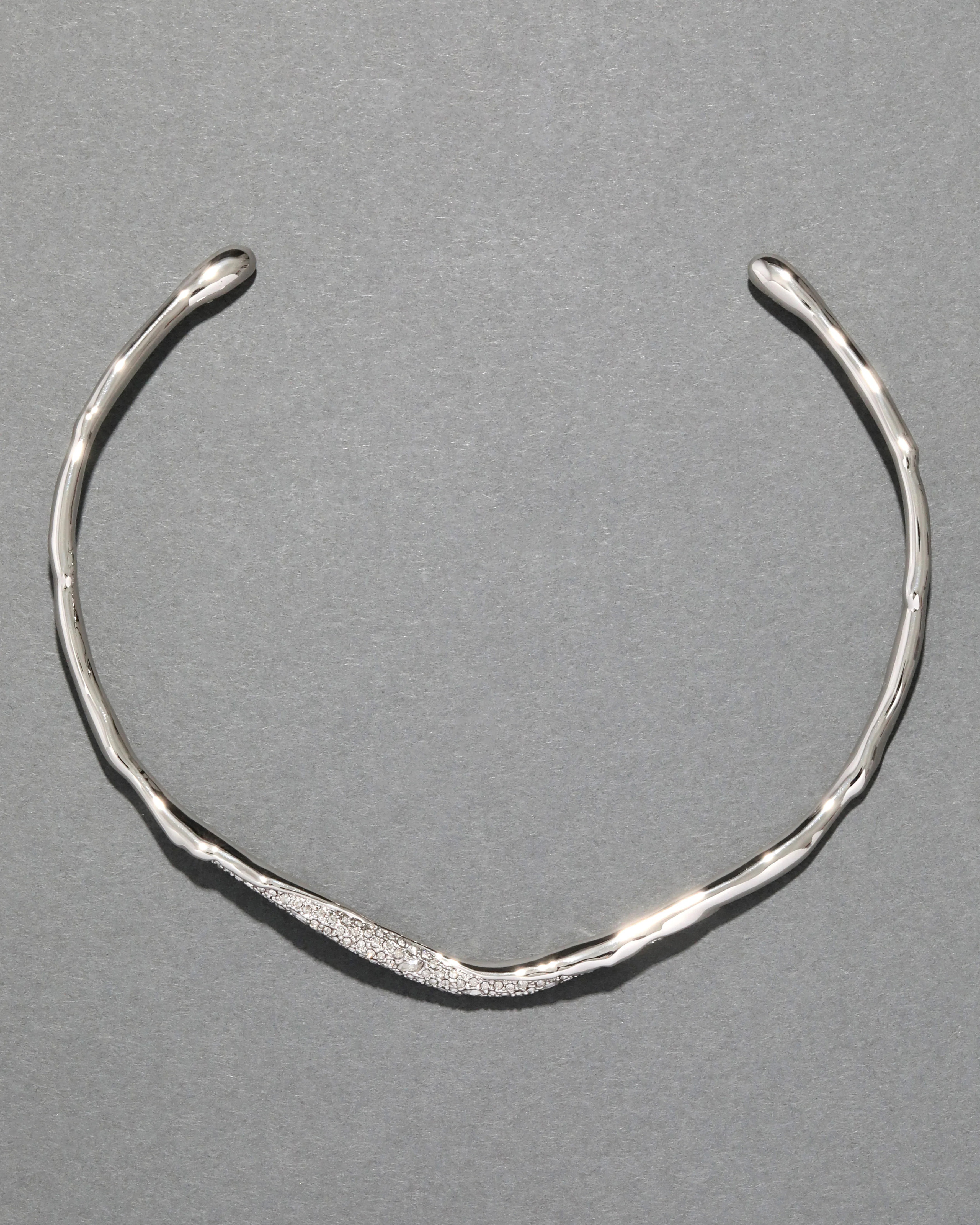 Alexis Bittar Solanales Crystal Skinny Collar Necklace in Silver | Statement Jewelry from Alexis Bittar | Alexis Bittar
