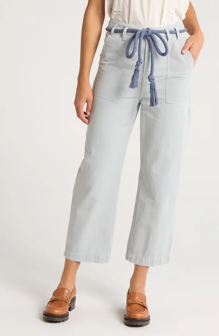 The Voyager Rope Belt Crop Cotton Pants | Nordstrom Rack