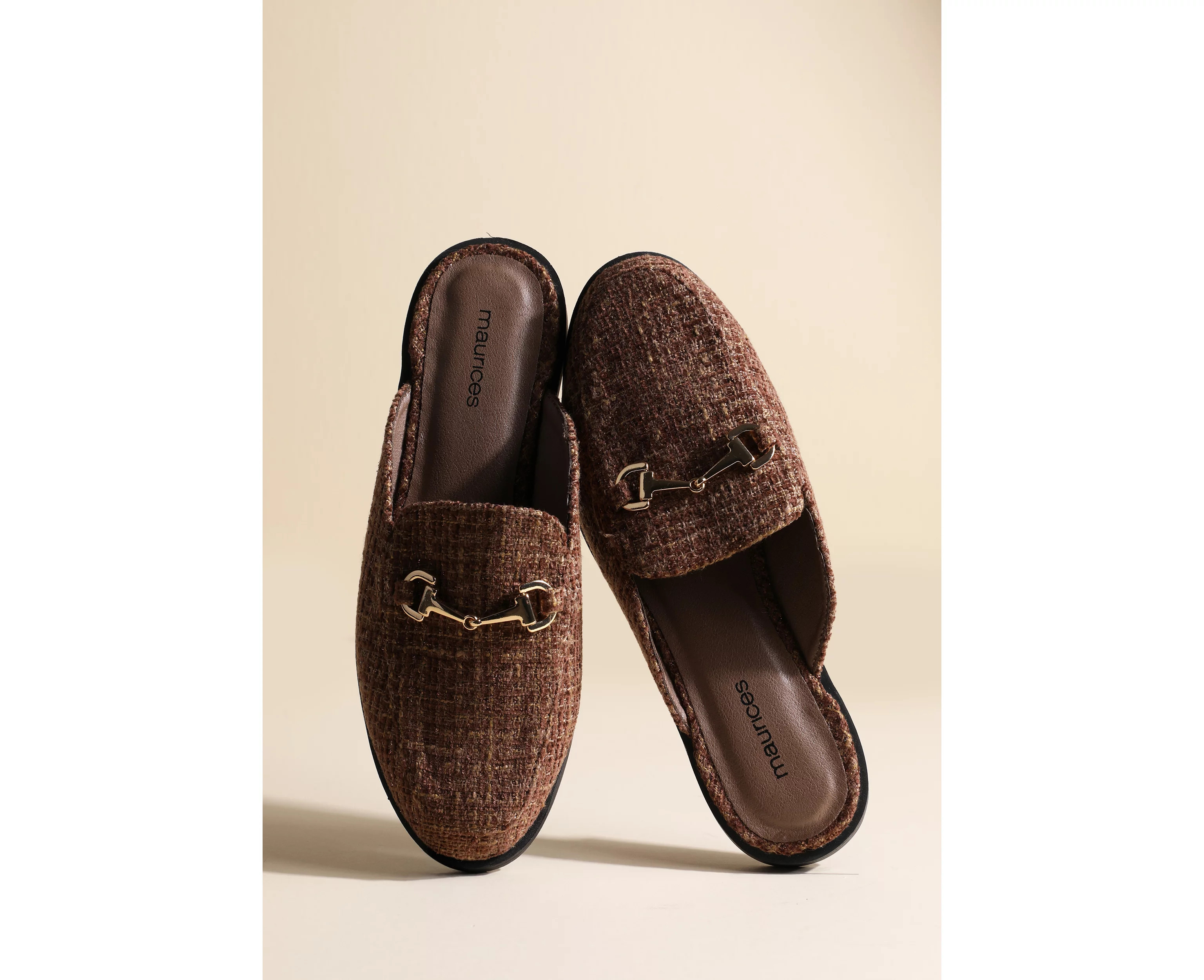 SuperCush Textured Tweed Slip On Mule | maurices | Maurices