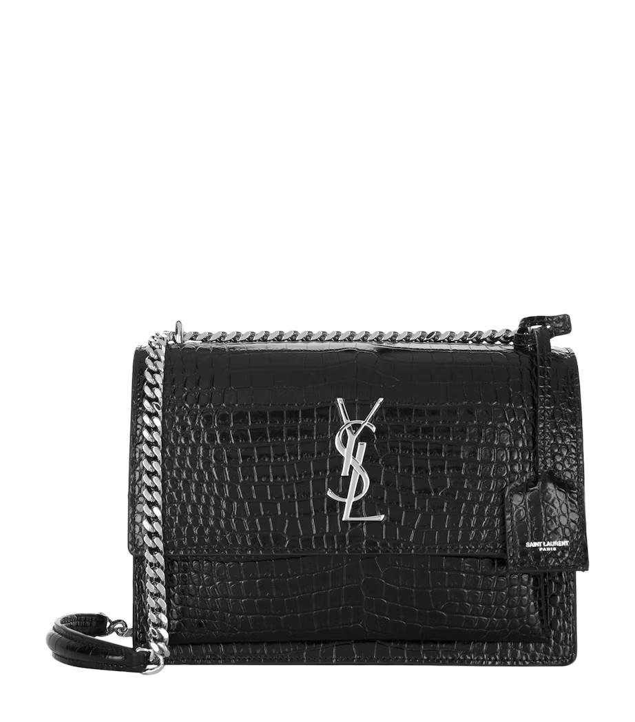 Medium Sunset Croc-Embossed Shoulder Bag | Harrods