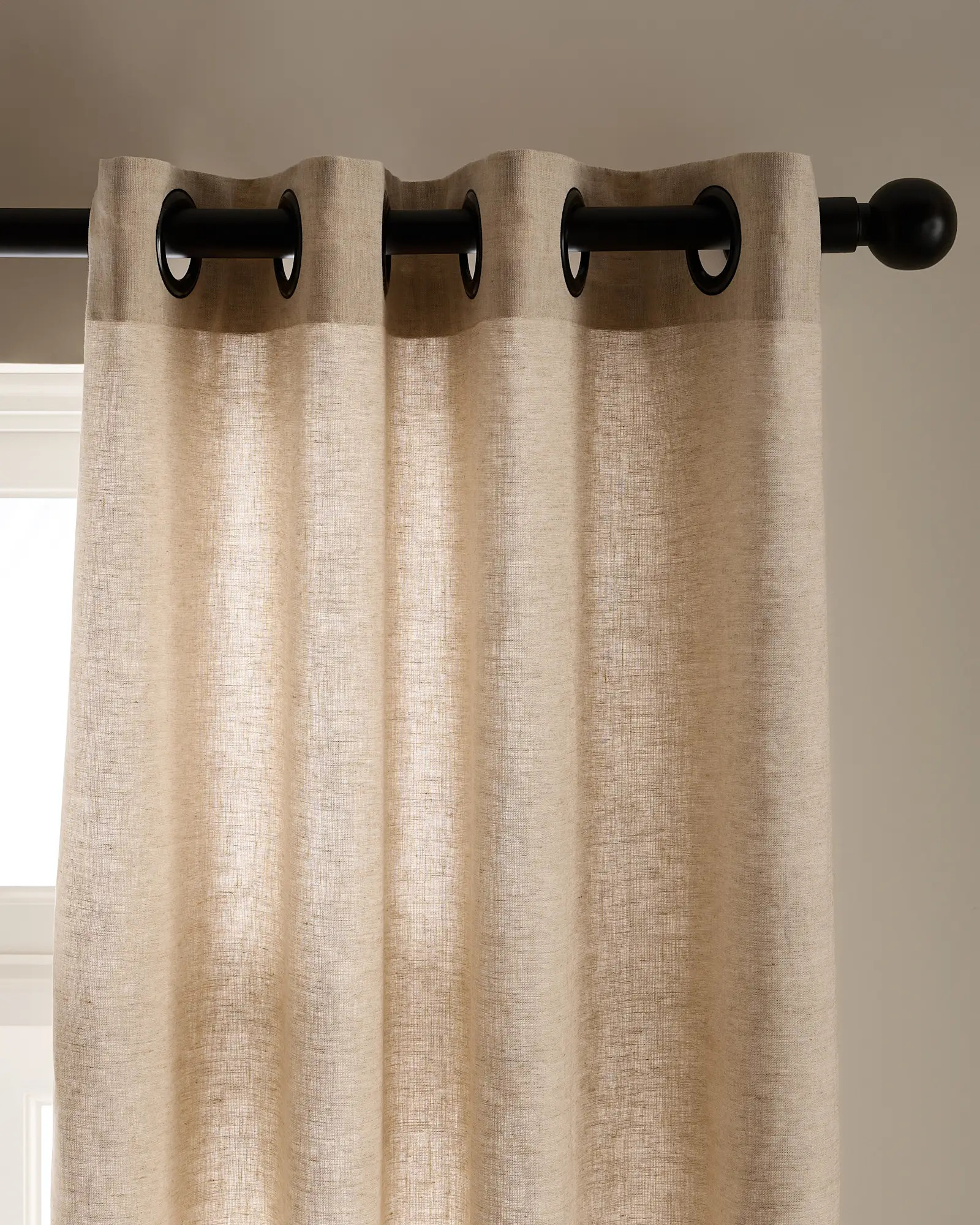 European Linen Grommet Curtain in Flax | Quince