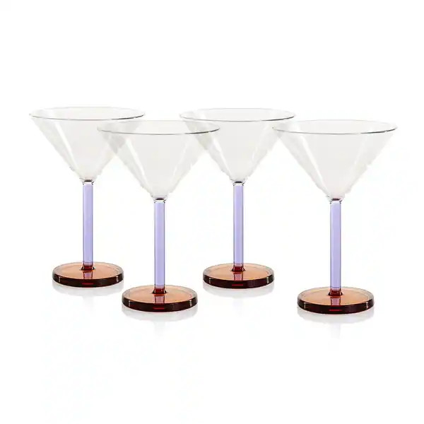 Vireo Martini Glasses, Set of 4 - Lilac & Amber | Bed Bath & Beyond