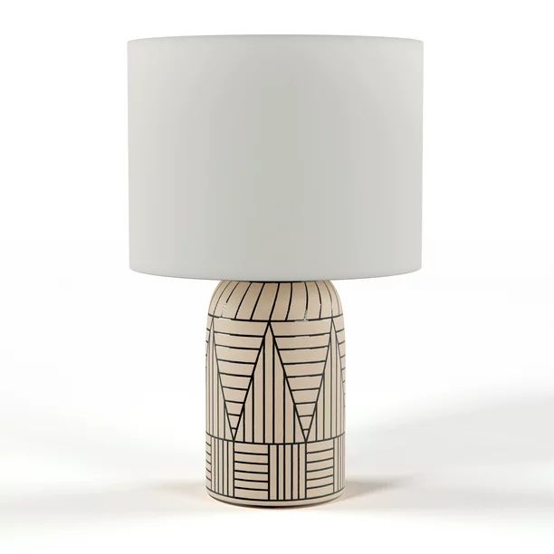 MoDRN Ceramic Table Lamp with Black Accent Pattern - Walmart.com | Walmart (US)