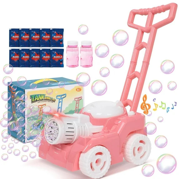 Wisairt Bubble Lawn Mower, Bubble Machine for Toddlers Kids, Outdoor Push Toy Gift for Preschool ... | Walmart (US)