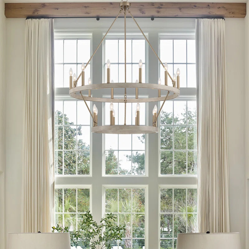 Finchley 20 - Light Dimmable Wagon Wheel Chandelier | Wayfair North America