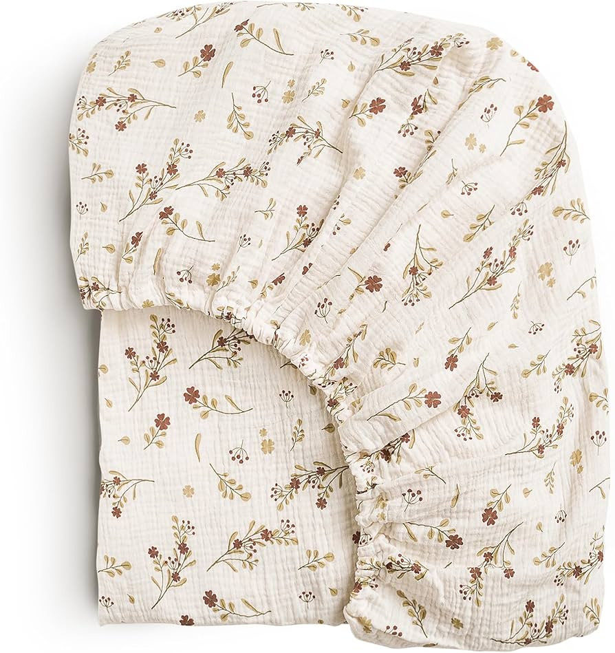 Konssy Muslin Fitted Crib Sheets 100% Cotton Baby Crib Sheets for Standard Crib Mattress (28 X 52... | Amazon (US)
