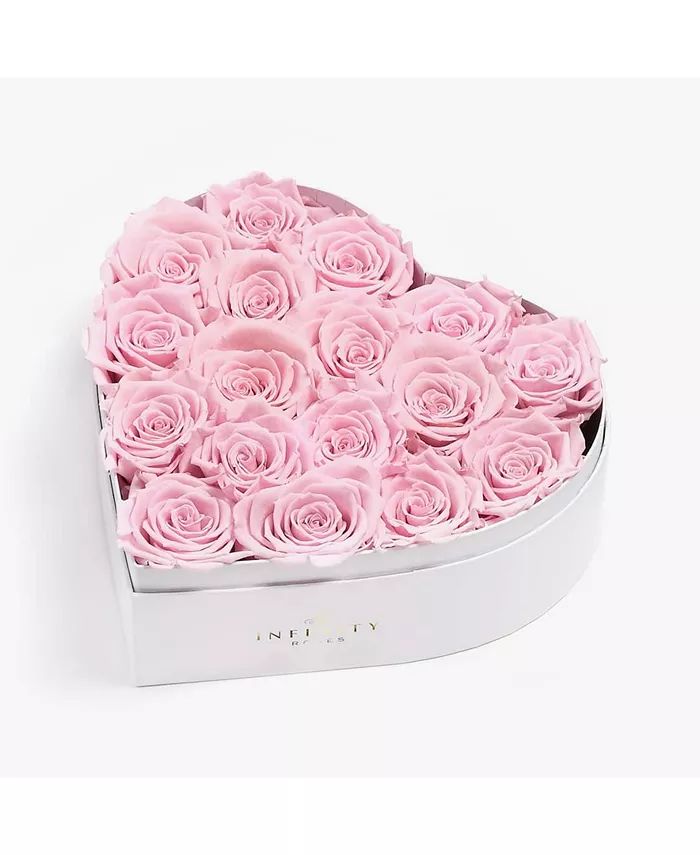 Infinity Roses Heart Box of 17 Pink Real Roses Preserved to Last Over a Year - Macy's | Macy's