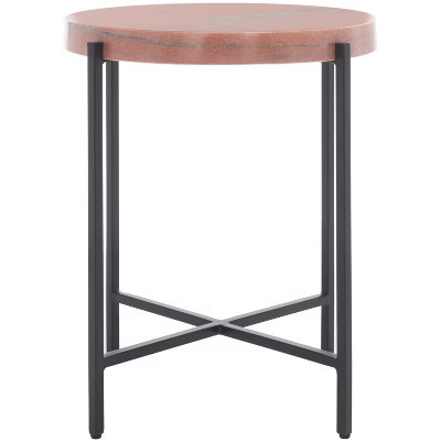 Azula Stone Top Accent Table - ACC3706 - Burnt Orange/Black - Safavieh | Target