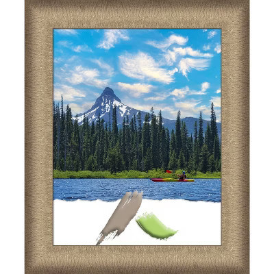 Amanti Art brushed bronze narrow wood picture frame 11x14