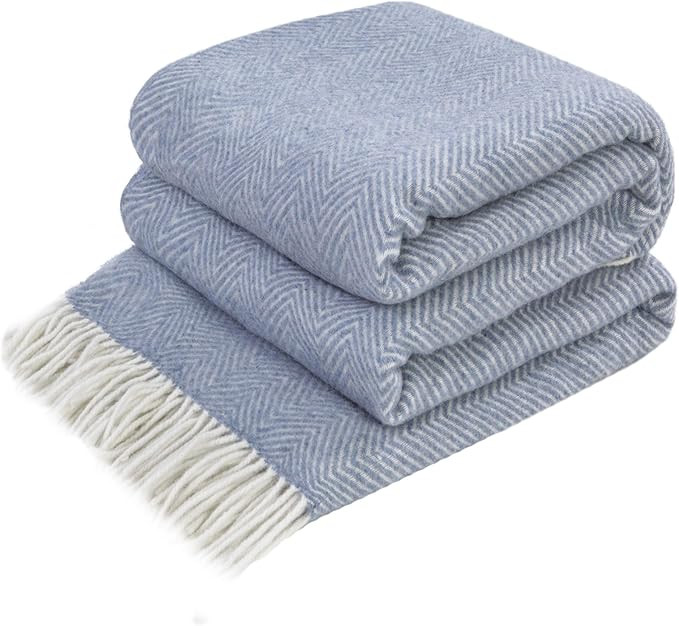LYHome Merino Wool Blanket - Warm Throw for Cold Weather, Warmest Travel Outdoor Camping Blankets... | Amazon (US)