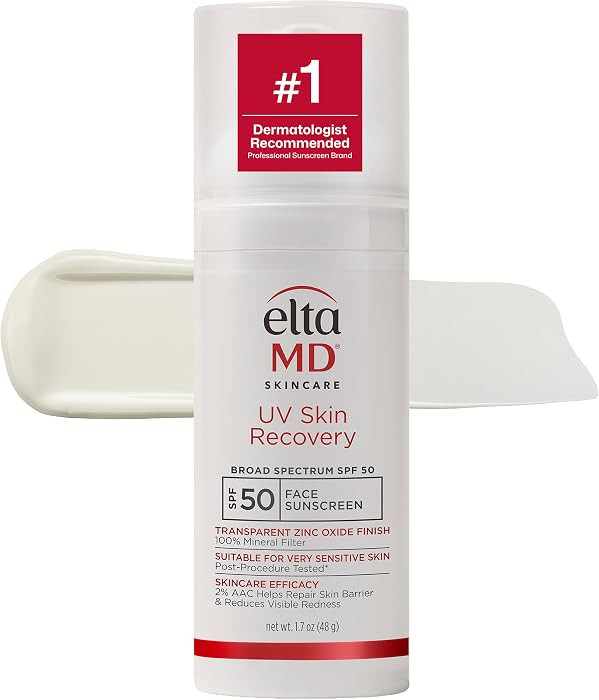 EltaMD UV Skin Recovery Face Sunscreen with Zinc Oxide, All Mineral, Safe for Sensitive Skin SPF ... | Amazon (US)