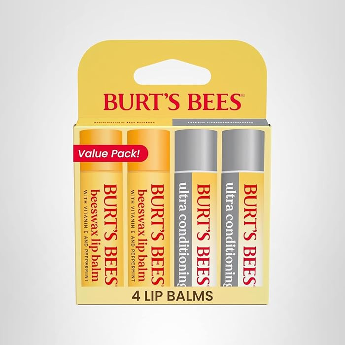 Burt's Bees Stocking Stuffers, Lip Balm Beeswax and Ultra Conditioning Lip Balm Pack, Hydrating L... | Amazon (US)