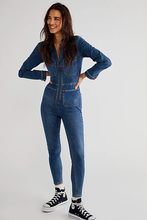 Lennox Jumpsuit by Free People, Rider Blue, M | Free People (Global - UK&FR Excluded)