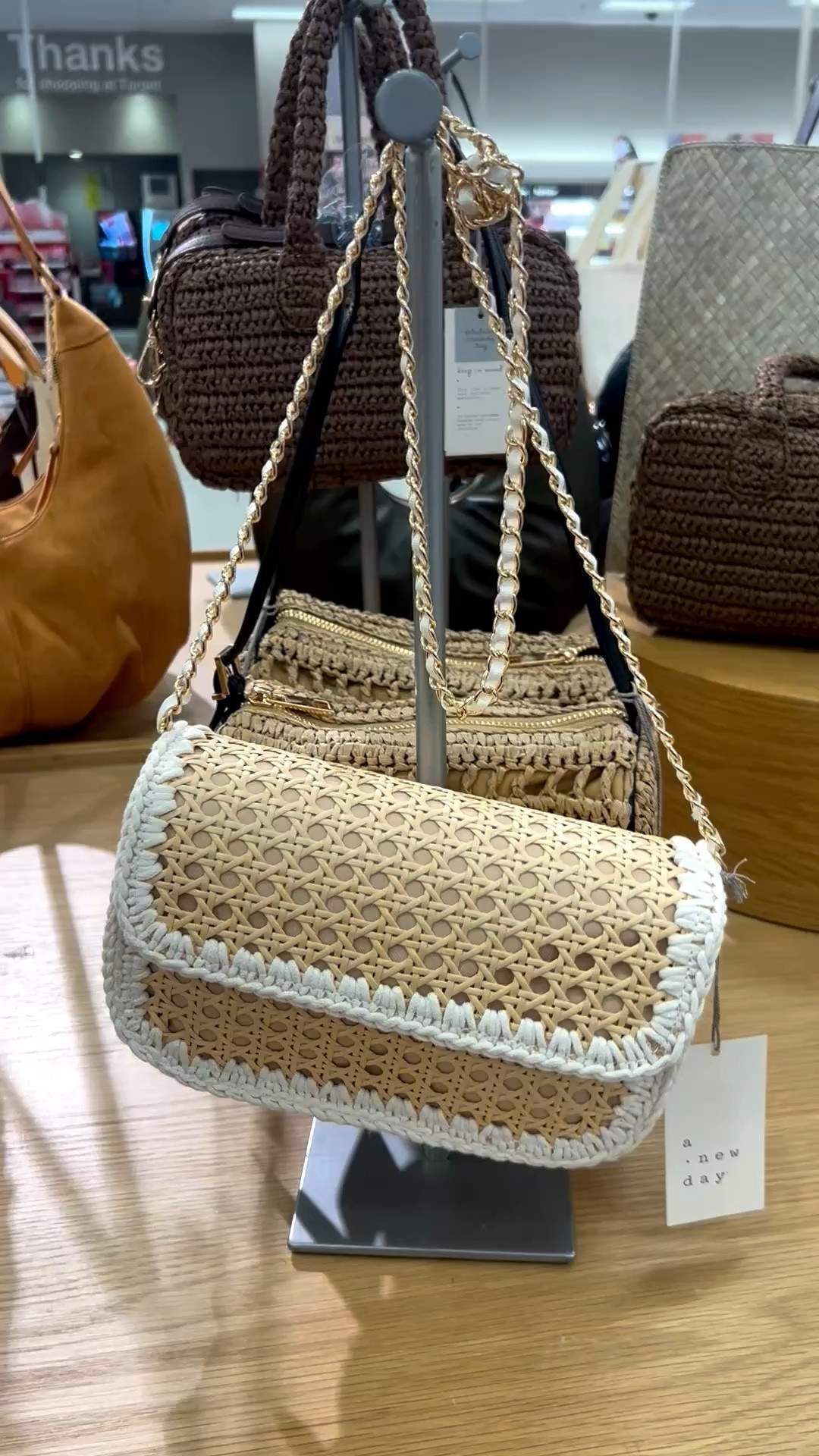 This Straw Caning Crossbody Bag - A New Day™ Natural at Target is such a cute little spring purse. Love how affordable this is but looks so nice. 

#LTKSeasonal #LTKWorkwear #LTKootd